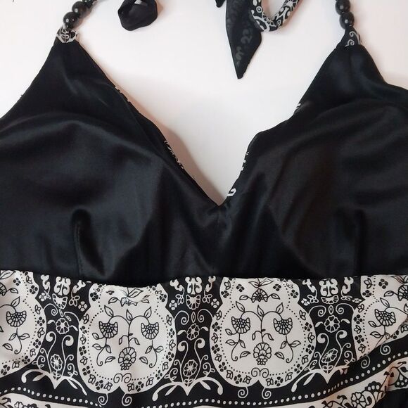 Scarlett Halter Maxi Dress Women Size 16 Black Side Zip Built In Bra Vacation - Picture 6 of 13